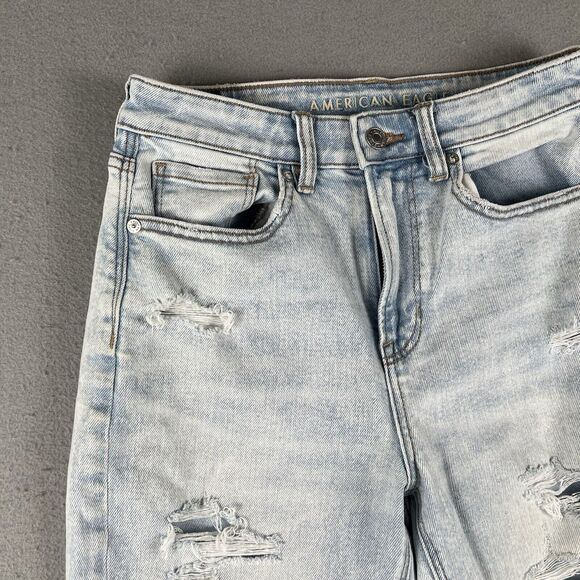 American Eagle Jeans Women’s 4 Mom Jean Stretch Light Wash High Rise - Picture 6 of 16
